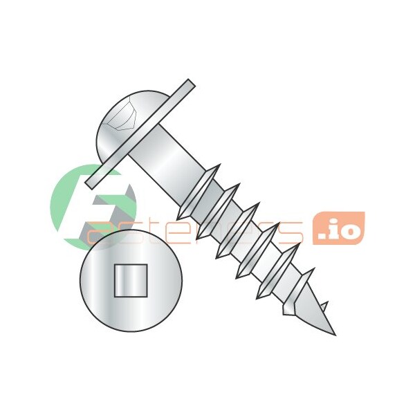 Newport Fasteners Wood Screw, #10, 1-1/4 in, Zinc Plated Steel Round Head Square Drive, 3500 PK 311703 - main